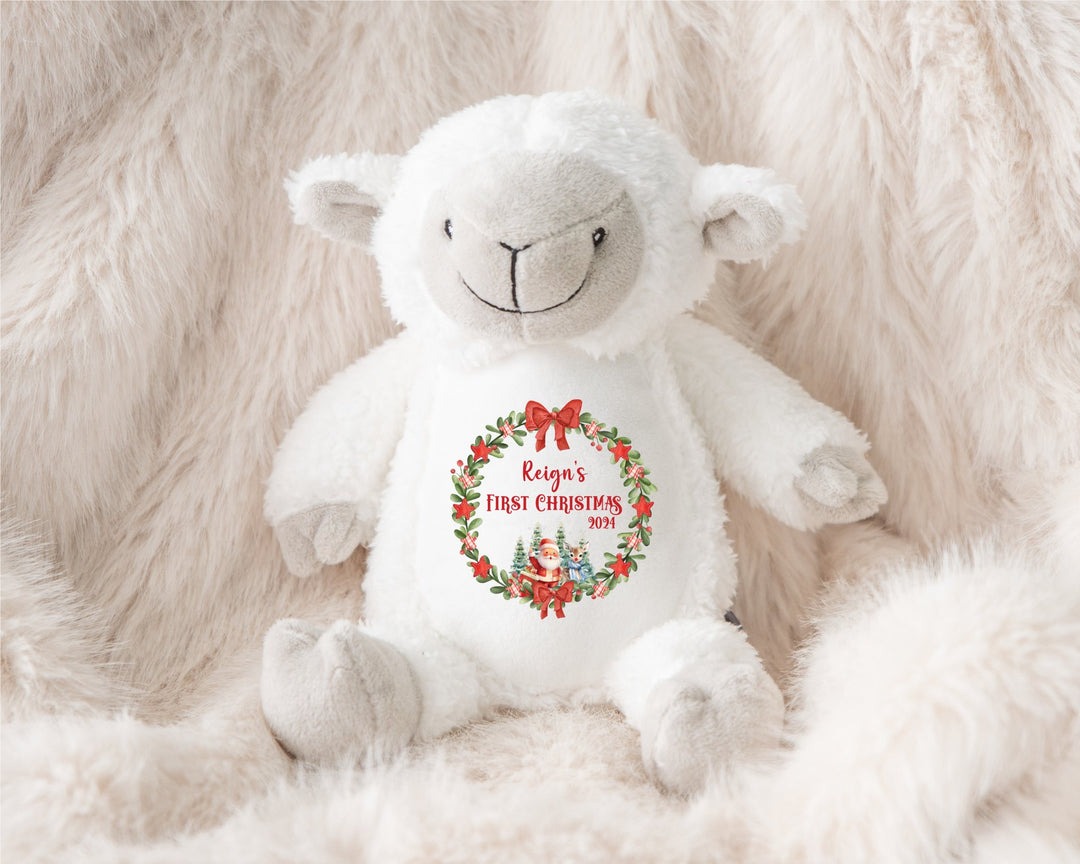 Personalised Santa Christmas Wreath Teddy - Gifts Handmade