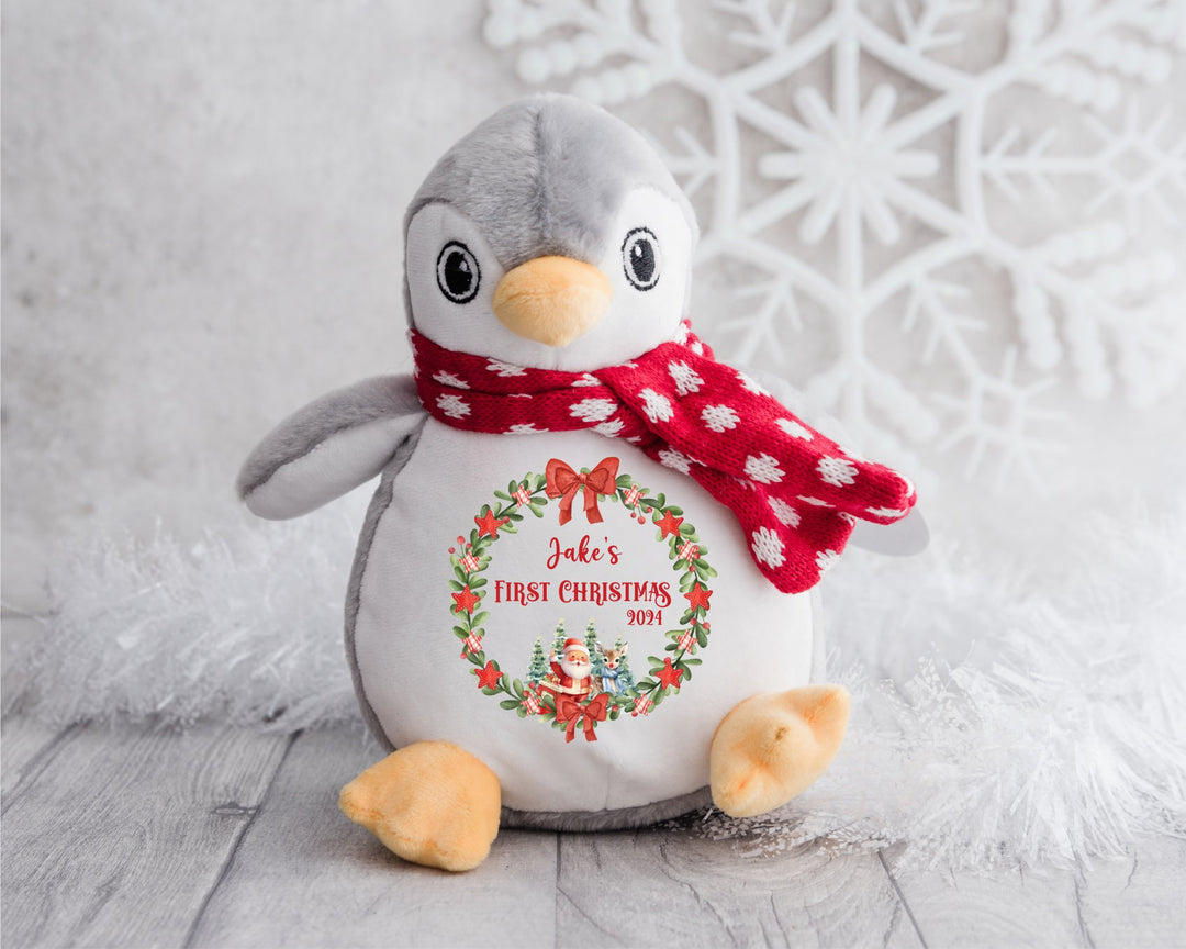 Personalised Santa Christmas Wreath Teddy - Gifts Handmade