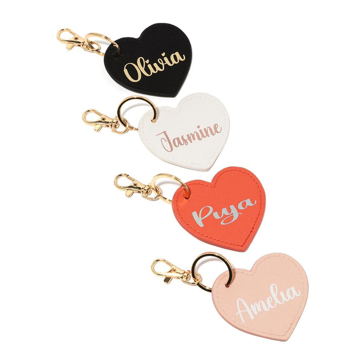 Vegan Leather Heart Keyring - Gifts Handmade